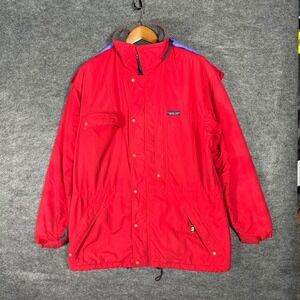 Patagonia Red Hooded Ski Jacket Large Men's Winter Coat *Broken Zipper
